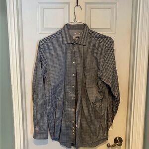 Joseph Abboud Navy Checkered Button Down Shirt